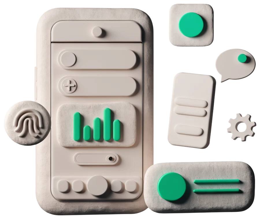 Mobilapp med diagram, fingeravtryck och notiser — Nordkod bygger appar i React Native och Expo för iOS och Android