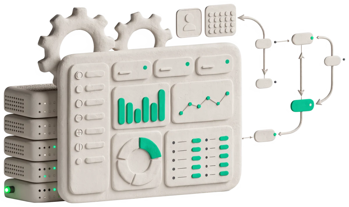 Adminpanel med nyckeltal och diagram — Nordkod bygger adminpaneler, dashboards och interna verktyg